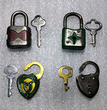 4ct Lot Of Vintage Diary Padlocks w/Keys 3-USA Made & 1-West Germany Made picture