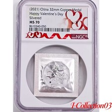NGC MS70 China Qixi-Happy Chinese Valentine's Day 32mm Copper Silvered Medal picture