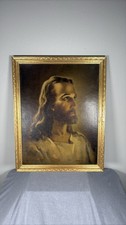 1941 Warner Sallman Head of Christ Lithograph Print Kriebel & Bates 23 x 29 picture