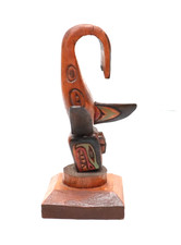 Carved Totem Pole Orca Whale Signed George James Northwest Coast Native American picture