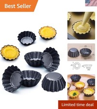 Elegant Carbon Gray Baking Set - 12 Egg Tart Molds for Perfectly Baked Treats picture