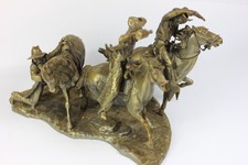 1970's LANCE Signed Fine Pewter Western Cowboy Sculpture