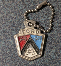 VTG Hard Plastic Ford Neal Motor Company Fomoco Kansas Key Chain Fob Gas & Oil picture