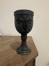 Pacific Giftware Celtic Medieval 2 Dragons Goblet Resin Wine Cup Chalice Ebros picture