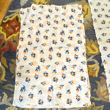 Vintage Unsewn Floral Cotton Feed Sack Fabric Lot of 5 White Multicolor picture