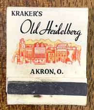 Kraker's Old Heidenberg Restaurant Akron Ohio Matchbook Cover #0703 picture
