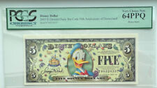 2005 $5 DONALD DUCK DISNEY DOLLAR Bar Code T series Disney Store PCGS 64PPQ 5E picture