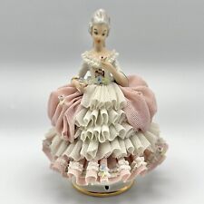 Vintage Sandizell Dresden Lace 6 Inch Porcelain Figurine Rococo Lady /cb picture