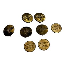 Vintage Lot of 8 WW2 USAAF Buttons and Pins with Wings & Propeller picture
