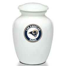 8 Inch White Metal Los Angeles Football Theme Cremation Urn Adult Ashes New.. picture