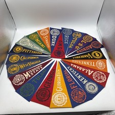 Vintage Original Mini Felt College Pennants Lot RARE 20 Duke Cal Bama LSU Rice picture