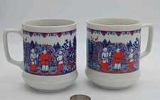 Vtg. Imari Asian Transferware Mug Chinese Boys Playing Scene Squared C Handles  picture