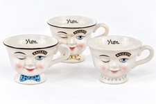 Vintage Baileys Irish Cream Winking Face Cups Set of 3 Yum Coffee Mugs picture