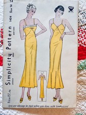UNCUT 1930s NRA Simplicity 1404 Slips Sewing Pattern, size 14, Bust 32 - RARE picture