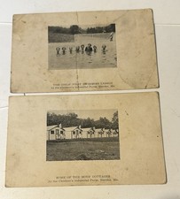 2 Vintage 1918 Eureka MO Children Industrial farm postcards (3E) picture