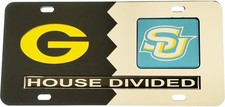 Grambling State + Southern House Divided Split License Plate Tag [Black/Silve... picture