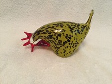 3 1/2” isHand Blown Art Glass Chicken Rooster Bird Figurine Sculpture Multicolor picture