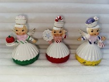 VTG Shafford Sweet Shoppe Cupcake Christmas Angel Figurines Japan MCM 🪽🧁💖 picture