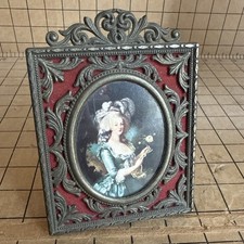 Vintage / Antique Fancy Brick Red Brass Picture Frame Made in Italy picture
