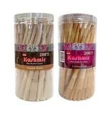 2 Jars of 200 Organic and Unbleached Pre Rolled Cones Combo King Size by Kashmir picture