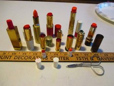 Vintage Lipstick Lot Metal and Plastic Tubes, 11 Tubes picture