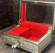 vintage Schmid Bros. Musical Jewelry Box With Key manufactured in Japan 1960s picture