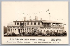 Rppc S.S. Grand View Point Hotel Cars Bedford Pennsylvania PA Unp Postcard picture