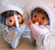 Bebichhichi Monchhichi crawl Boy and Girl plush toy 20 cm Set Unused w/tag  picture