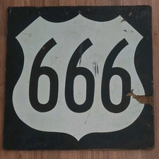 Authentic Wooden Route 666 Sign From New Mexico. 24 X 24 Inches  picture