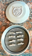 Rare JAGUAR Cars  Pewter Pin Thumbtack Set XKE SS100 XK120 E-TYPE Casted 8 cars picture