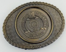 Columbus Ohio State University Belt Buckle Brass Gold Tone Bobcats Campus picture