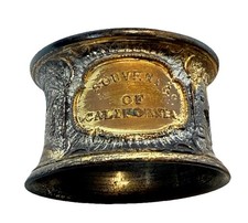 Antique SOUVENIR OF CALIFORNIA CA Metal Plate Towel Napkin Ring picture