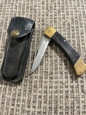 Vintage Buck 110 Folding Hunter Knife Two Dot 1974-1980 w/ Original Leather Shea picture