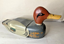 Vintage Old Carved Wood Decoy Duck Box in Original Paint picture