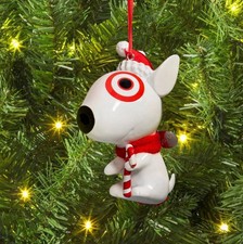 2026 Target Dog with Scarf and Candy Cane Christmas Tree Ornament Wondershop NEW picture