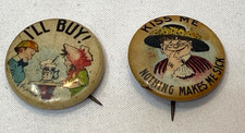 2 - 1910s Hassan Cigarettes Pinback Pin Button Comic Characters picture