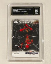 2023 UD Marvel Spider-Man No Way Home Canvas Black Vector 49/99 Gem Mint 10 picture