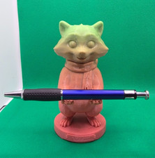3D Printed Raccoon Figurine Pen Holder Desk Accessory Handmade Decor picture
