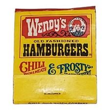 MATCHBOOK Wendy’s Fast Food Restaurant Unstruck Full Matches 1979 Ohio Match Co picture
