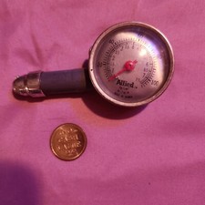 Vintage Allied Tire Pressure Gauge Metal Pocket Tool Made in Taiwan Mechanics picture