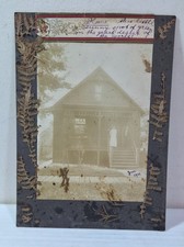 1901 Austin, Texas house history, old cabinet photo, ferns pasted on picture