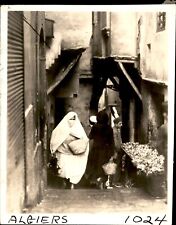 GA170 Original Photo ALGERIA Woman with Covered Face Veil in Marketplace Shop picture