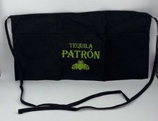 Patron Tequila Black Server Apron Embroidered Green Logo Waiter 3 Pocket Ties picture