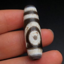 Rare Tibetan Buddhism Agate 2 Eyes Totem Dzi Bead Amulet Necklace Pendant Z3680 picture