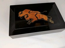 Vintage Couroc Monterey Wooden Buffalo Inlay Valet Jewelry Box California MCM picture