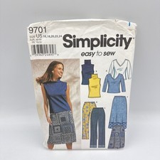 Simplicity 9701 Sewing Pattern Women Size 16-24 Multicolor Tops Pants Skirts Set picture