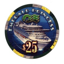 Magnet Princess Emerald $25 Cruise Ship Casino Chip fridge door 3” picture