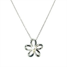 TASAKI Freshwater Pearl 4.3mm Necklace Silver 3.3g Pearl Flower Motif for Women picture
