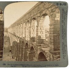 Roman Aqueduct of Segovia Spain Stereoview c1902 Old Town Bridge Structure B1881 picture