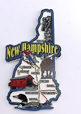 NEW HAMPSHIRE STATE MAP AND LANDMARKS COLLAGE FRIDGE COLLECTIBLE SOUVENIR MAGNET picture